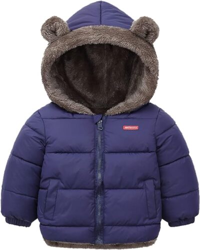 asaco de Inverno com Capuz e Orelhas de Urso
