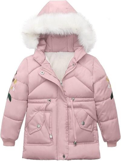 Casaco de Inverno Infantil Quente com Capuz