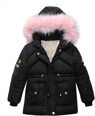Casaco de Inverno Infantil Quente com Capuz