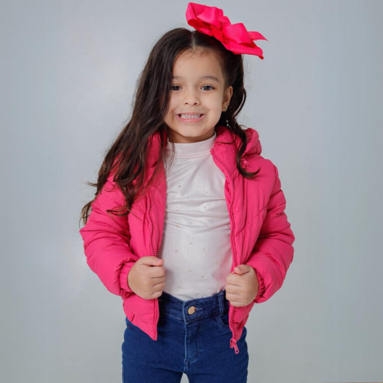 Jaqueta Menina Infantil Bobojaco Puffer Forrada Impermeável