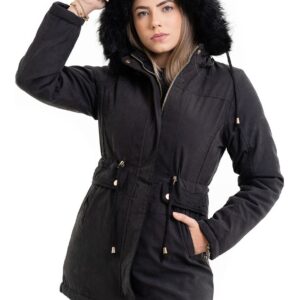 Parka Dupla Face Feminina Casaco De Frio Intenso Impermeável