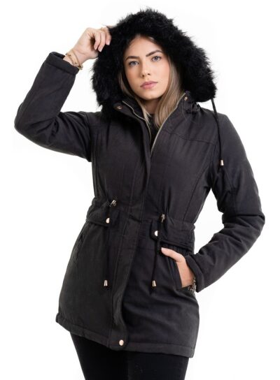 Parka Dupla Face Feminina Casaco De Frio Intenso Impermeável